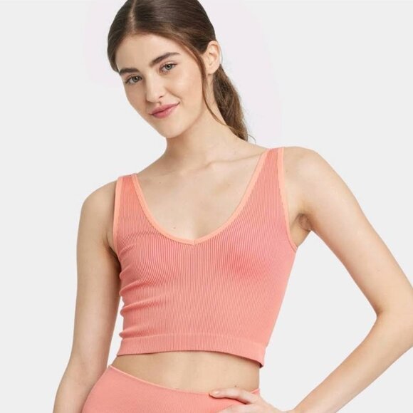 Colsie Tops - Colsie - Women's Ribbed Seamless Tank Top - Orange Size L